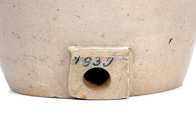 Important Presentation Cooler w/ Elaborate Incised Ship Design, attrib. Abial Price, South Amboy, NJ, Dated 1839
