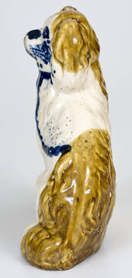Rare and Fine Ohio Stoneware Spaniel Figure