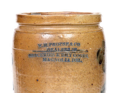 Rare W.M. Prouse / Magnolia, Del. Stoneware Advertising Jar