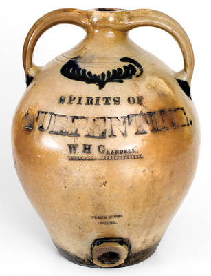 Outstanding Clark & Fox (Athens, NY) SPIRITS OF TURPENTINE Cooler for E.S. Fox s Brother-in-Law