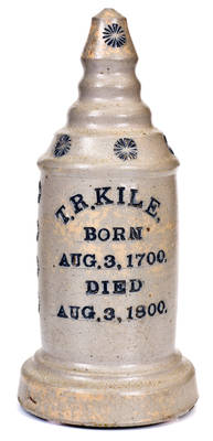 Extremely Rare Decker Pottery (Tennessee) Salesman s Sample Grave Marker