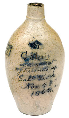 Ohio Stoneware Flask in Support of Ulysses S. Grant for President, 1868