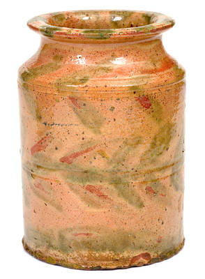 Exceptional Glazed WM. W. BURCHNELL / LONDON (Ohio) Redware Jar