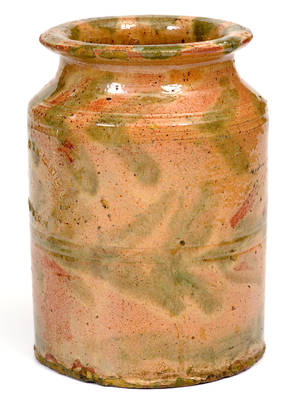 Exceptional Glazed WM. W. BURCHNELL / LONDON (Ohio) Redware Jar