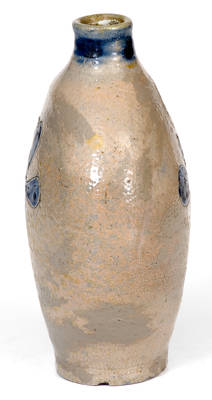 Rare New York Stoneware Flask w/ Incised Floral Motifs