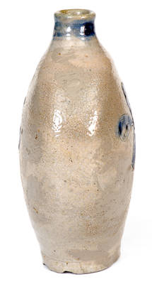 Rare New York Stoneware Flask w/ Incised Floral Motifs