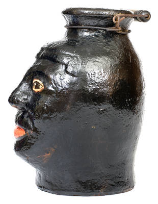Rare Painted Stoneware Face Jug, attributed to Mr. Nelson, Wilkesboro, NC