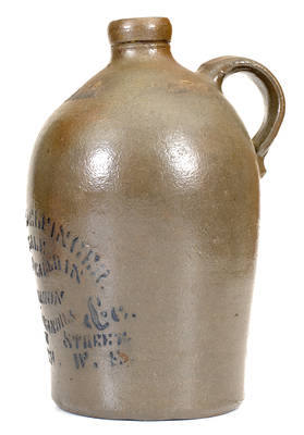 Half-Gallon Pittsburgh, PA Stoneware Advertising Jug