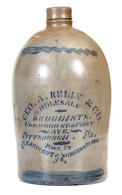 One-Gallon Pittsburgh, PA Stoneware Advertising Jug