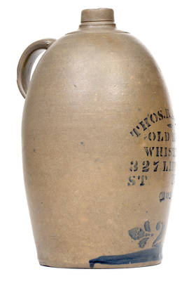 Pittsburgh, PA Stoneware Advertising Jug, Greensboro, PA origin