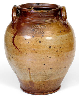 Fine BOSTON / 1804 Stoneware Jar (Frederick Carpenter)