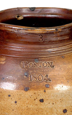 Fine BOSTON / 1804 Stoneware Jar (Frederick Carpenter)