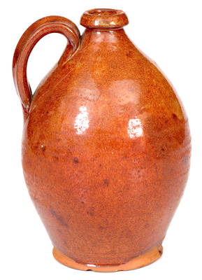 Fine Glazed Redware Jug, possibly Alvin Wilcox, West Bloomfield, New York