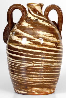 B.B. Craig Stoneware Face Jug, Swirled Clay