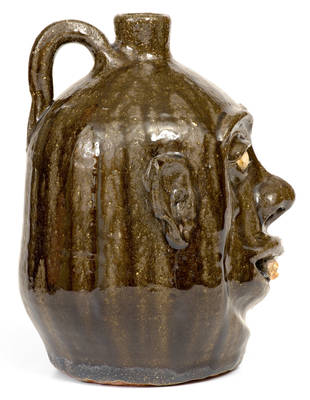 Lanier Meaders (Cleveland, GA) Stoneware Face Jug with Rock Teeth