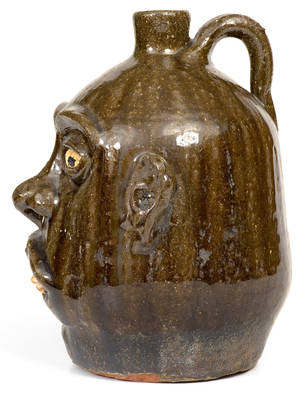 Lanier Meaders (Cleveland, GA) Stoneware Face Jug with Rock Teeth