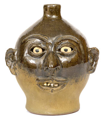 Lanier Meaders (Cleveland, Georgia) Stoneware Face Jug w/ Rock Teeth