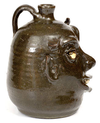 Rare att. Lanier Meaders Stoneware Devil Face Jug