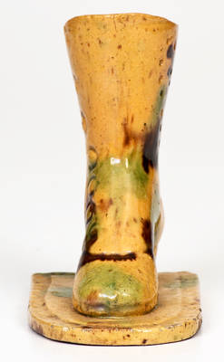 Glazed attrib. George Wagner Redware Boot Novelty (Weissport, Carbon County, PA)