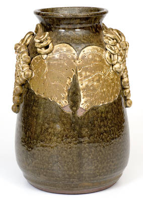 Lanier Meaders (Cleveland, Georgia) Stoneware Vase with Applied Decoration