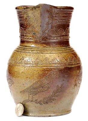 Exceptional Chester Webster, Randolph County, NC Stoneware Pitcher