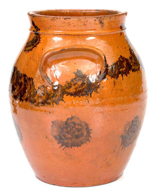 Slip-Decorated Redware Jar, Northeastern U.S. origin, circa 1840.