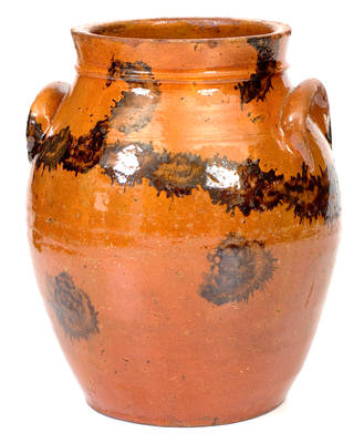 Slip-Decorated Redware Jar, Northeastern U.S. origin, circa 1840.