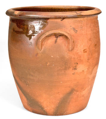 Large-Sized A. WILCOX / West Bloomfield (Ontario County) Redware Jar