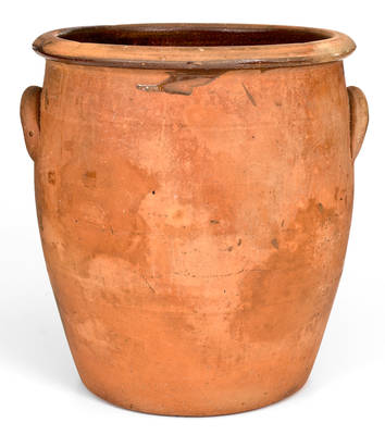 Large-Sized A. WILCOX / West Bloomfield (Ontario County) Redware Jar