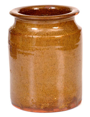 Scarce A. WILCOX / W. Bloomfield, New York Glazed Redware Jar