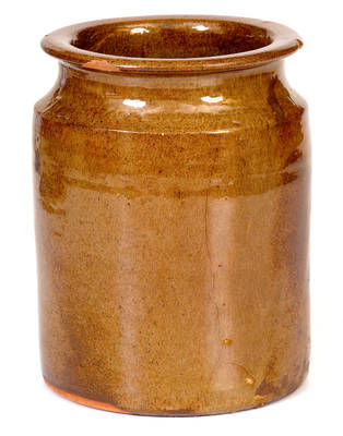 Scarce A. WILCOX / W. Bloomfield, New York Glazed Redware Jar
