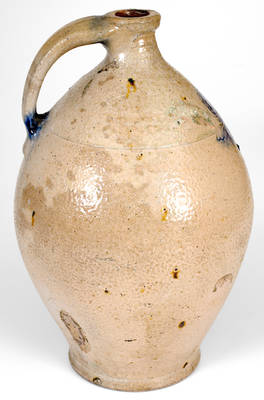 Boston Stoneware Jug w/ Impressed Floral Decoration, attrib. Jonathan Fenton, late 18th century