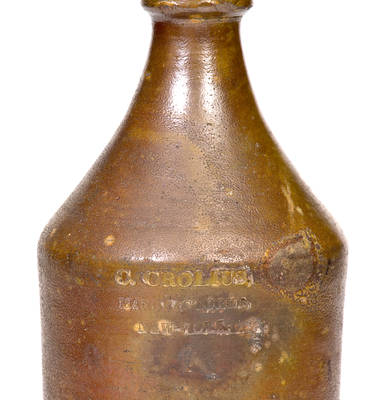Scarce C. CROLIUS / MANUFACTURER / NEW-YORK Stoneware Bottle