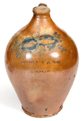CORLEARS HOOK Stoneware Jug, African-American Potter Thomas Commeraw, Lower East Side of Manhattan, c1810