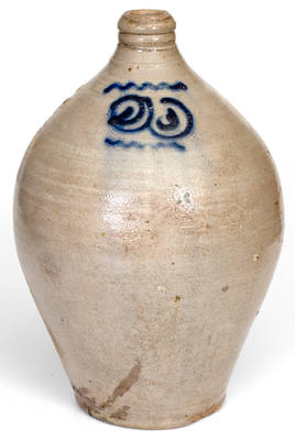 Watchspring-Decorated Stoneware Jug, attrib. Captain James Morgan, Cheesequake, NJ, 18th century