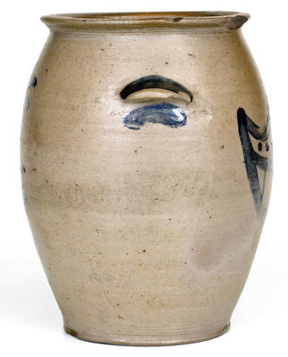 Extremely Rare Stoneware Jar w/ Cobalt Federal Shield Decoration, probably Kentucky, c1825-40