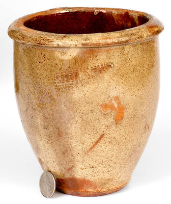 S. BELL & SON. / STRASBURG, Virginia Shenandoah Valley Glazed Redware Jar