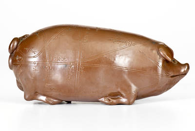 Fine Anna Pottery John Gaubatz / St. Louis Stoneware Pig Flask