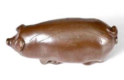 Fine Anna Pottery John Gaubatz / St. Louis Stoneware Pig Flask