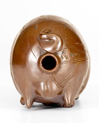 Fine Anna Pottery John Gaubatz / St. Louis Stoneware Pig Flask