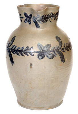 Scarce Three-Gallon Stoneware Pitcher, attrib. Henry Harrison Remmey, Philadelphia, PA
