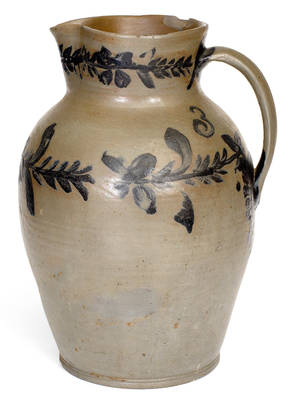 Scarce Three-Gallon Stoneware Pitcher, attrib. Henry Harrison Remmey, Philadelphia, PA