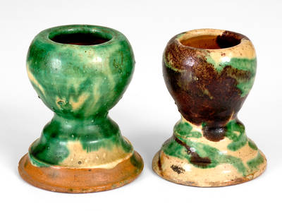 Two Multi-Glazed Shenandoah Valley Egg Cups