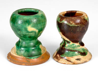 Two Multi-Glazed Shenandoah Valley Egg Cups