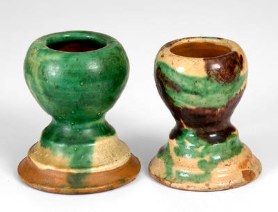 Two Multi-Glazed Shenandoah Valley Egg Cups