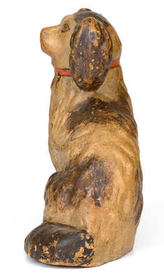Cold-Painted Stoneware Figure of a Spaniel, American, circa 1875