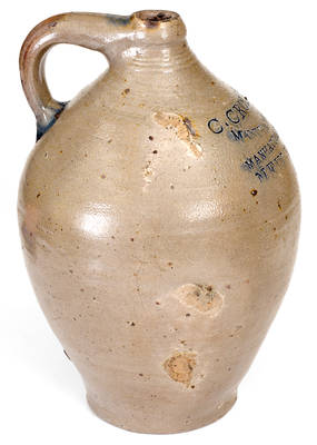 C. CROLIUS / MANUFACTURER / MANHATTAN WELLS / NEW-YORK Stoneware Jug