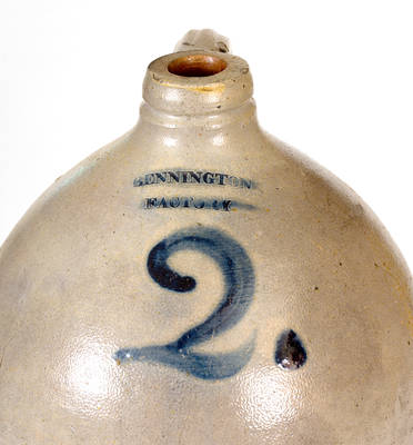 Rare BENNINGTON / FACTORY Cobalt-Decorated Stoneware Jug (Capt. John Norton, Bennington, VT)