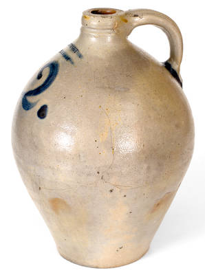 Rare BENNINGTON / FACTORY Cobalt-Decorated Stoneware Jug (Capt. John Norton, Bennington, VT)