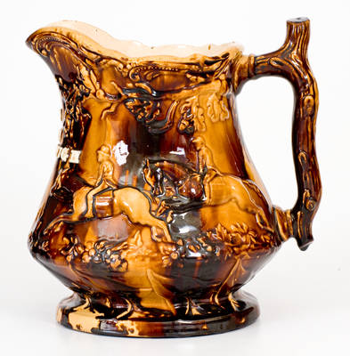 South Amboy, NJ Presentation Rockingham Pottery Frog Pitcher